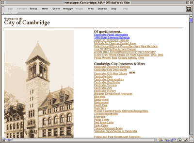 City of Cambridge previous home page
